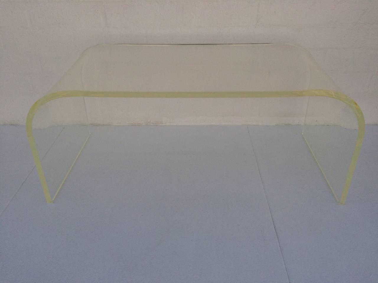 Mid-Century Modern Signed Acrylic Coffee or Cocktail Table by Jeffrey Bigelow For Sale