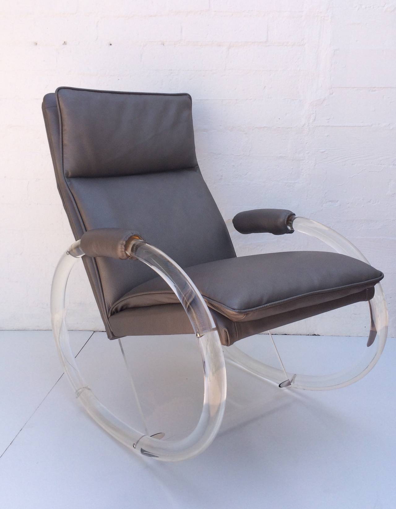 Mid-Century Modern Acrylic Rocking Chair Designed by Charles Hollis Jones