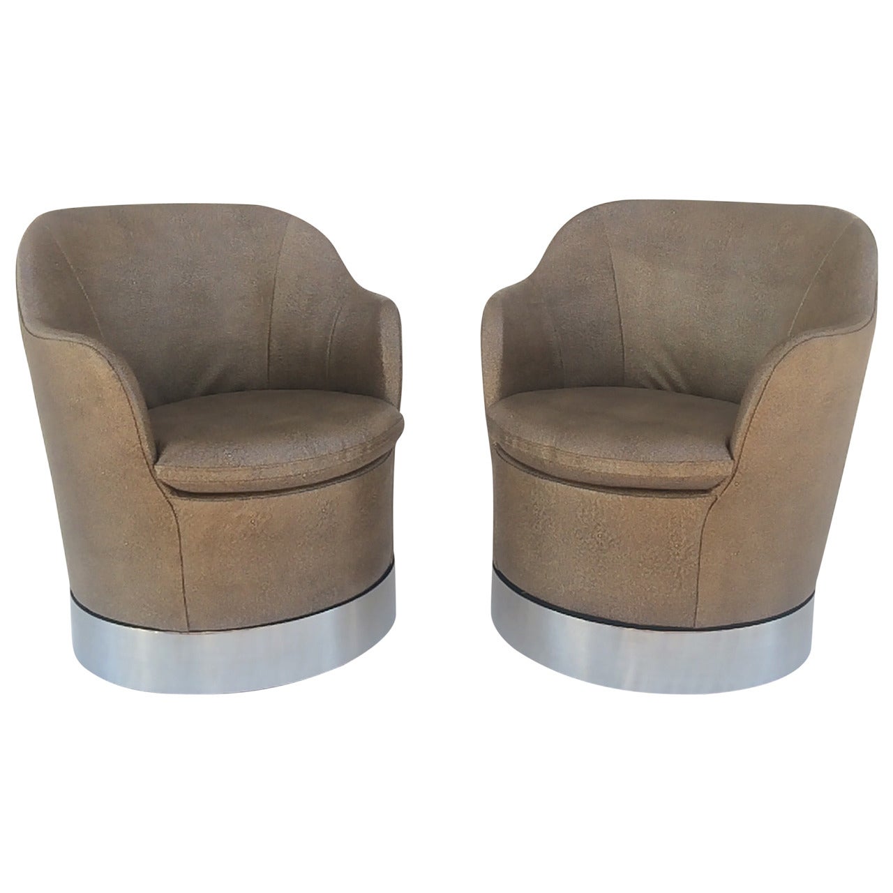 Swivel Lounge Chairs Designed by Phillip Enfield For Sale