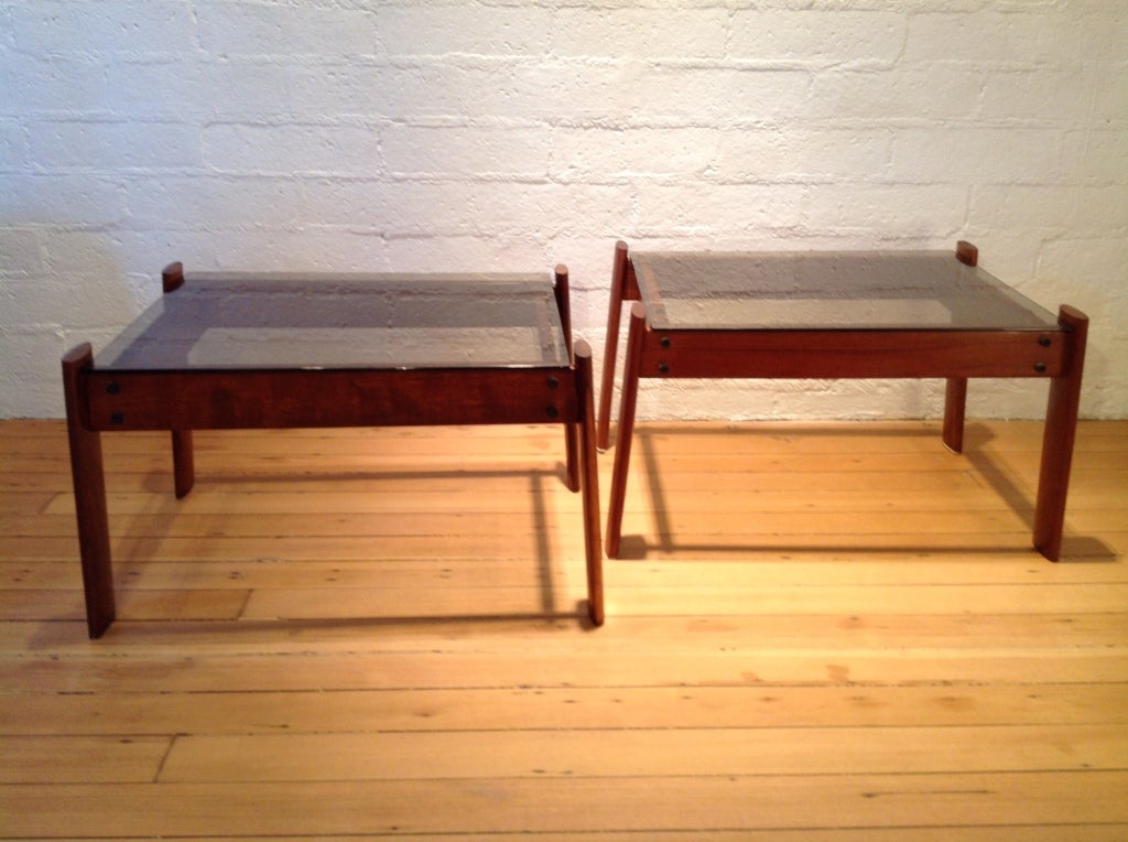 A Pair Of Percival Lafer Side Tables In Excellent Condition In Palm Springs, CA