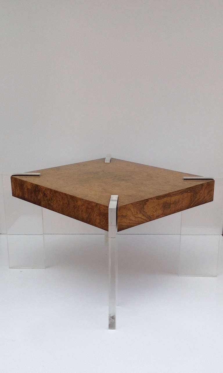 wood and acrylic tables