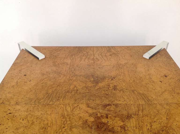 Mid-Century Modern Burl Wood and Acrylic Occasional Table designed by Valdimir Kagan