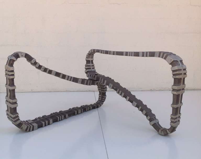 Sculptural Aluminum & Glass Coffee/Cocktail Table For Sale 3
