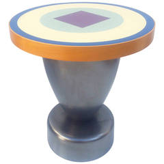 Ceramic Base with Laminate Top Side Table by Ettore Sottsass for Zanotta