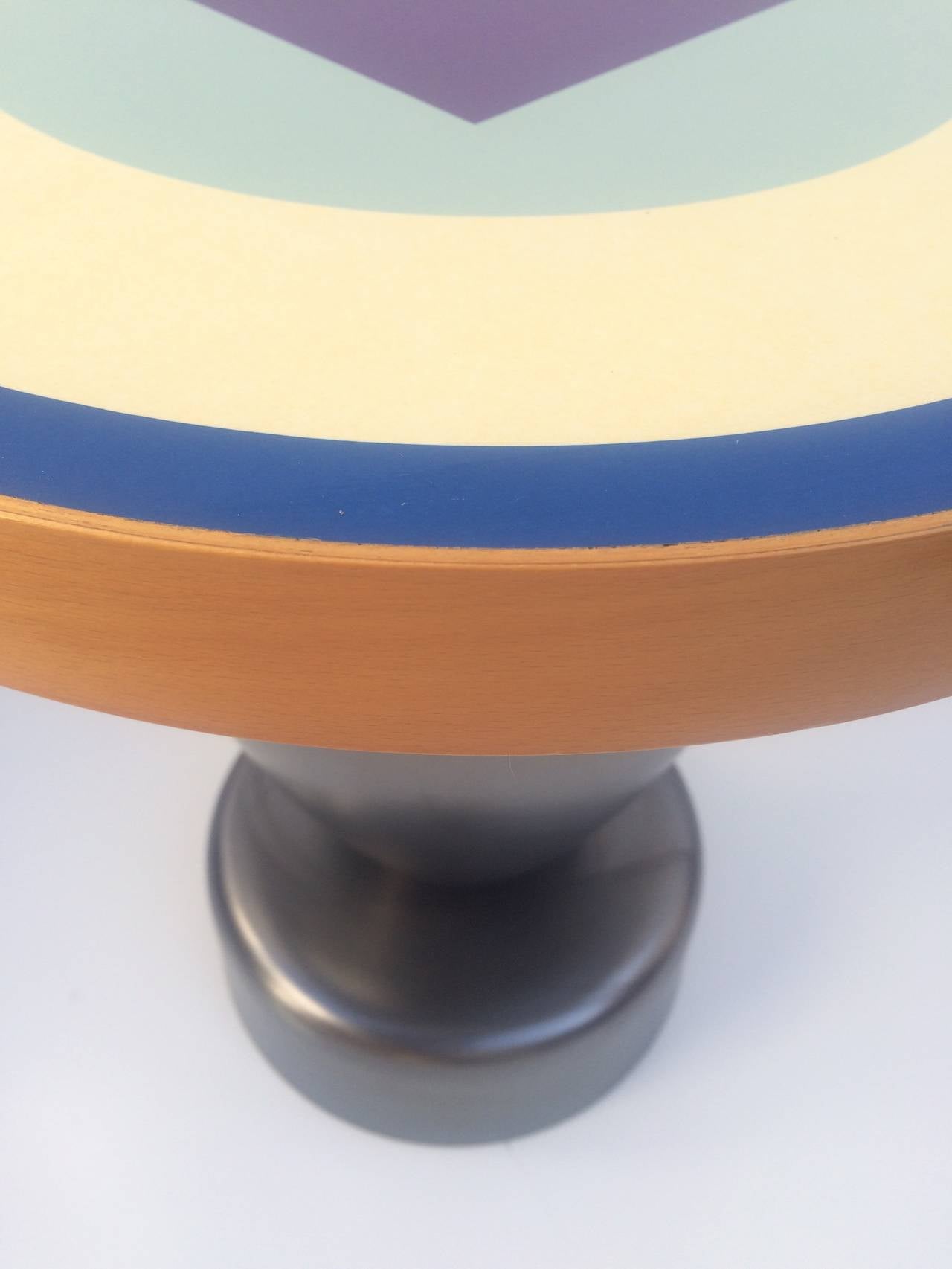 Laminated Ceramic Base with Laminate Top Side Table by Ettore Sottsass for Zanotta