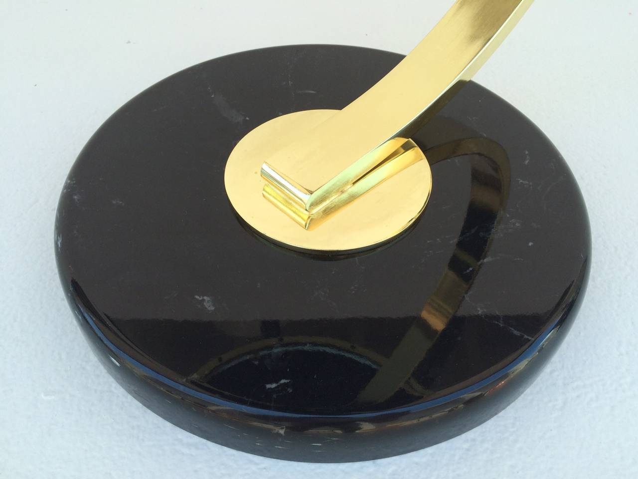 Polished Brass and Black Glass Side Table by Milo Baughman for DIA In Excellent Condition In Palm Springs, CA