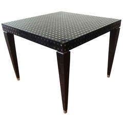 Gorgeous Black Stone Mosaic with Sliver inlay Table by Maitland-Smith