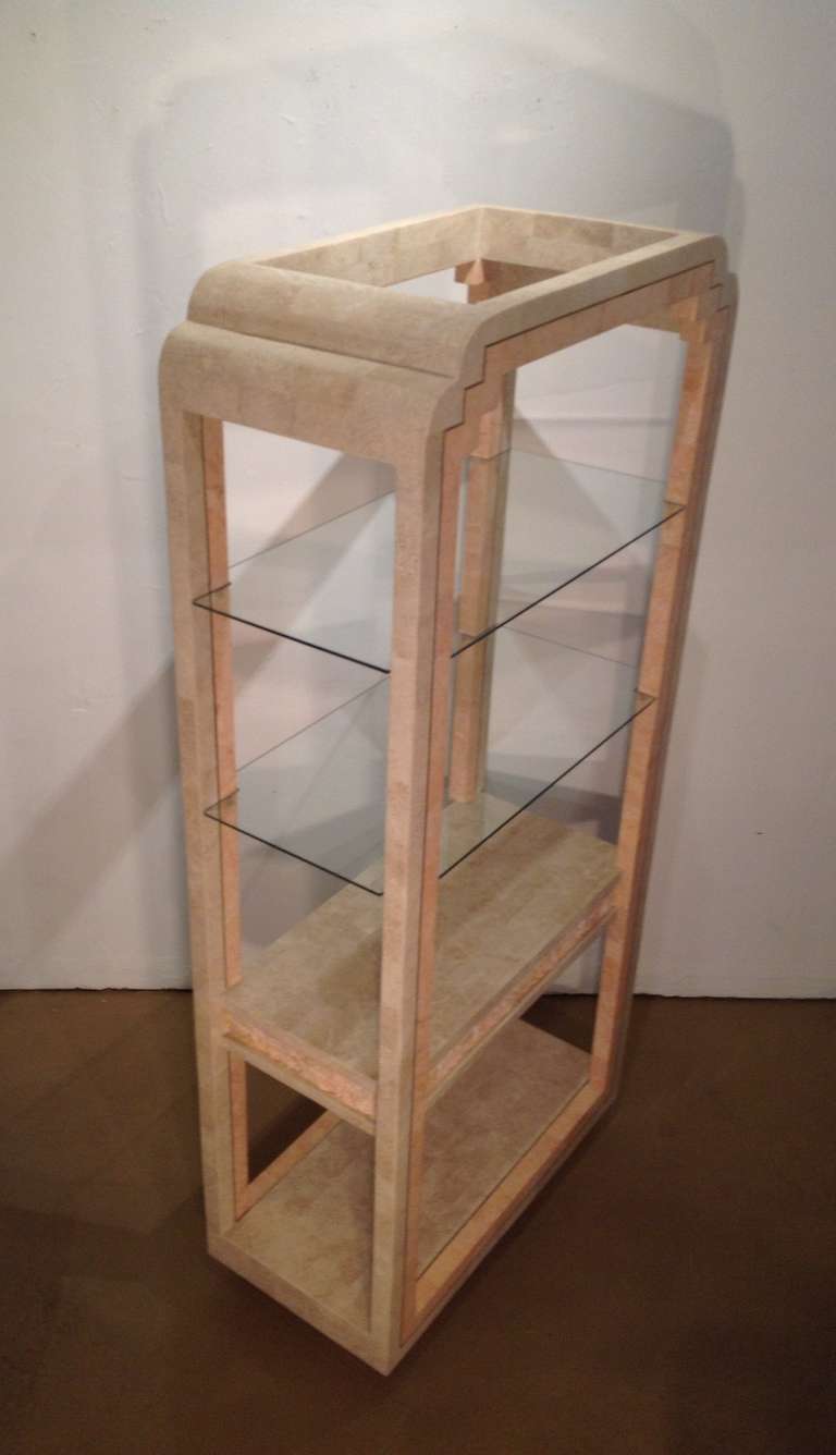 Tessellated Fossil Stone with Brass inlay Display Stand by Maitland-Smith In Excellent Condition In Palm Springs, CA