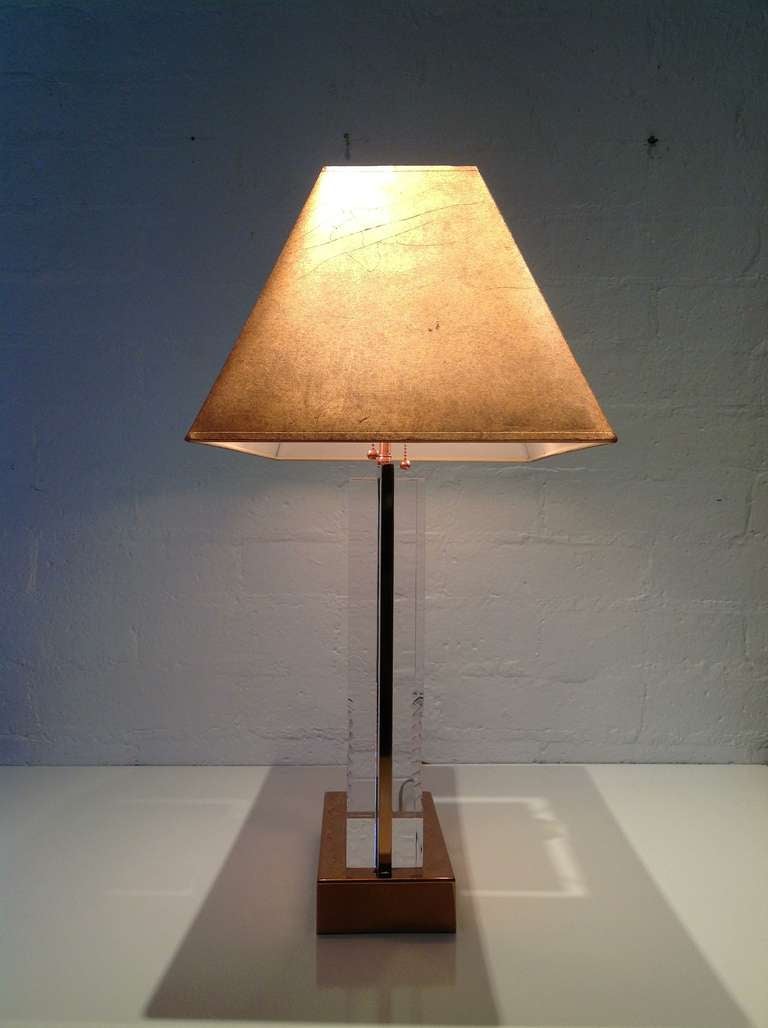 Acrylic & Copper Table Lamps (pair) in the style of Charles Hollis Jones