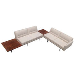 George Nelson Modular Sofa with Built-In Rosewood Side Tables