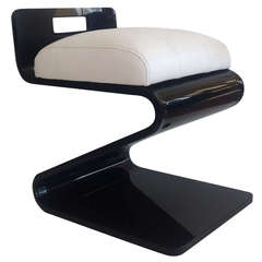 Black Acrylic Vanity Stool Designed by Gary Gutterman