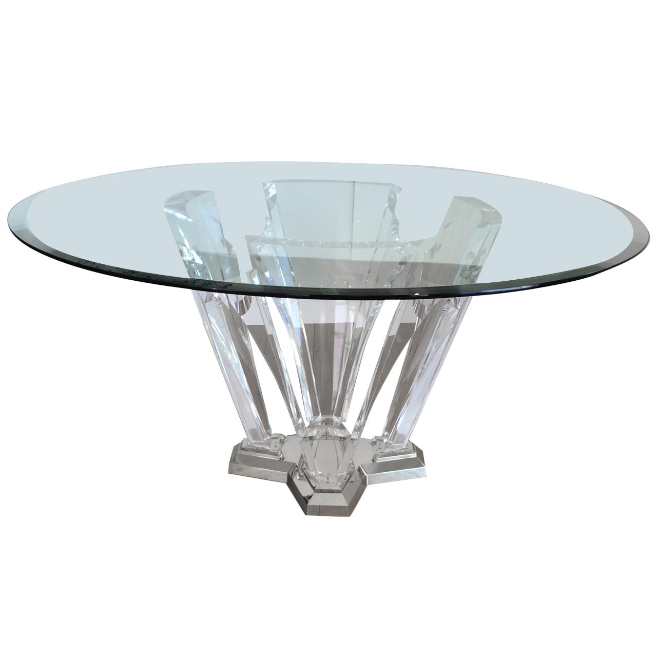 Acrylic and Polished Brass Dining Table by Spectrum Limited
