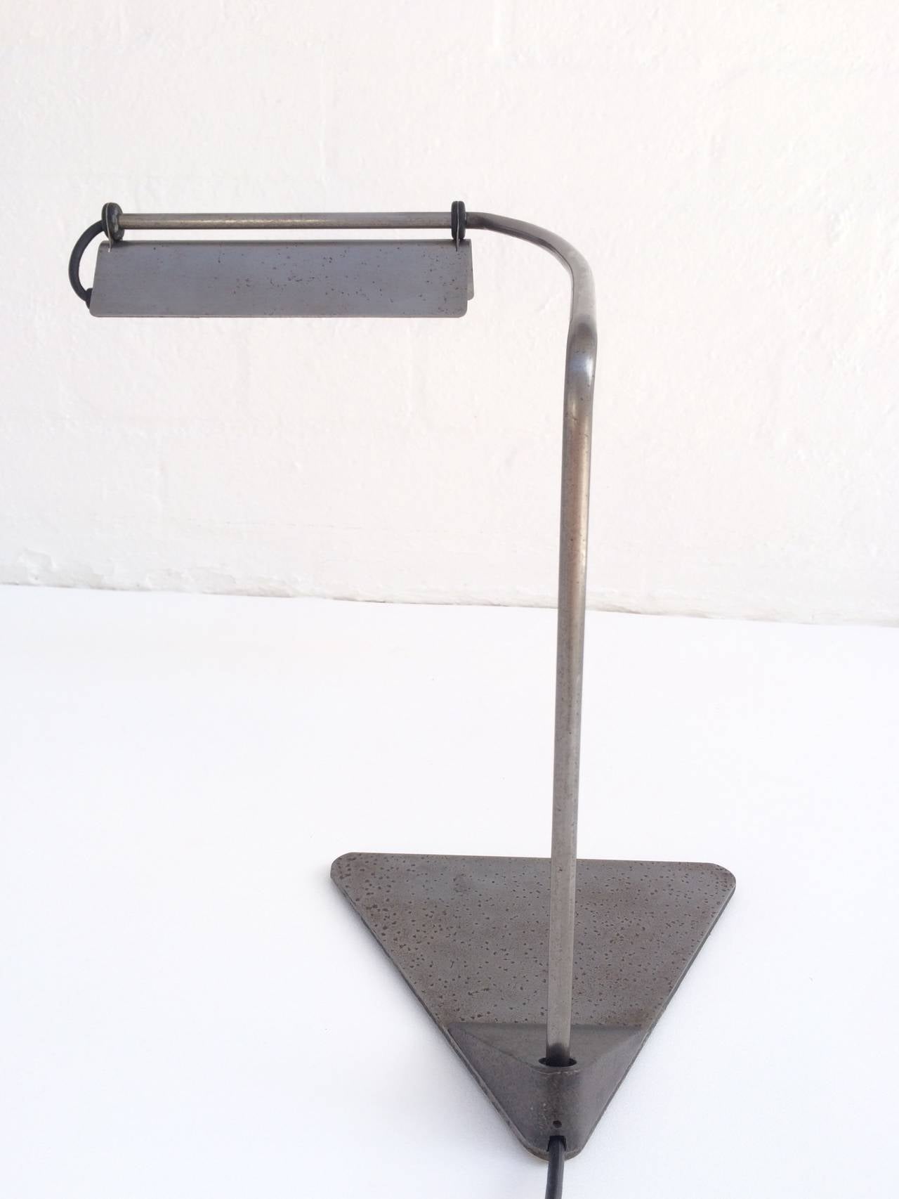 Modern Ron Rezek Raw Steel Desk Lamp For Sale