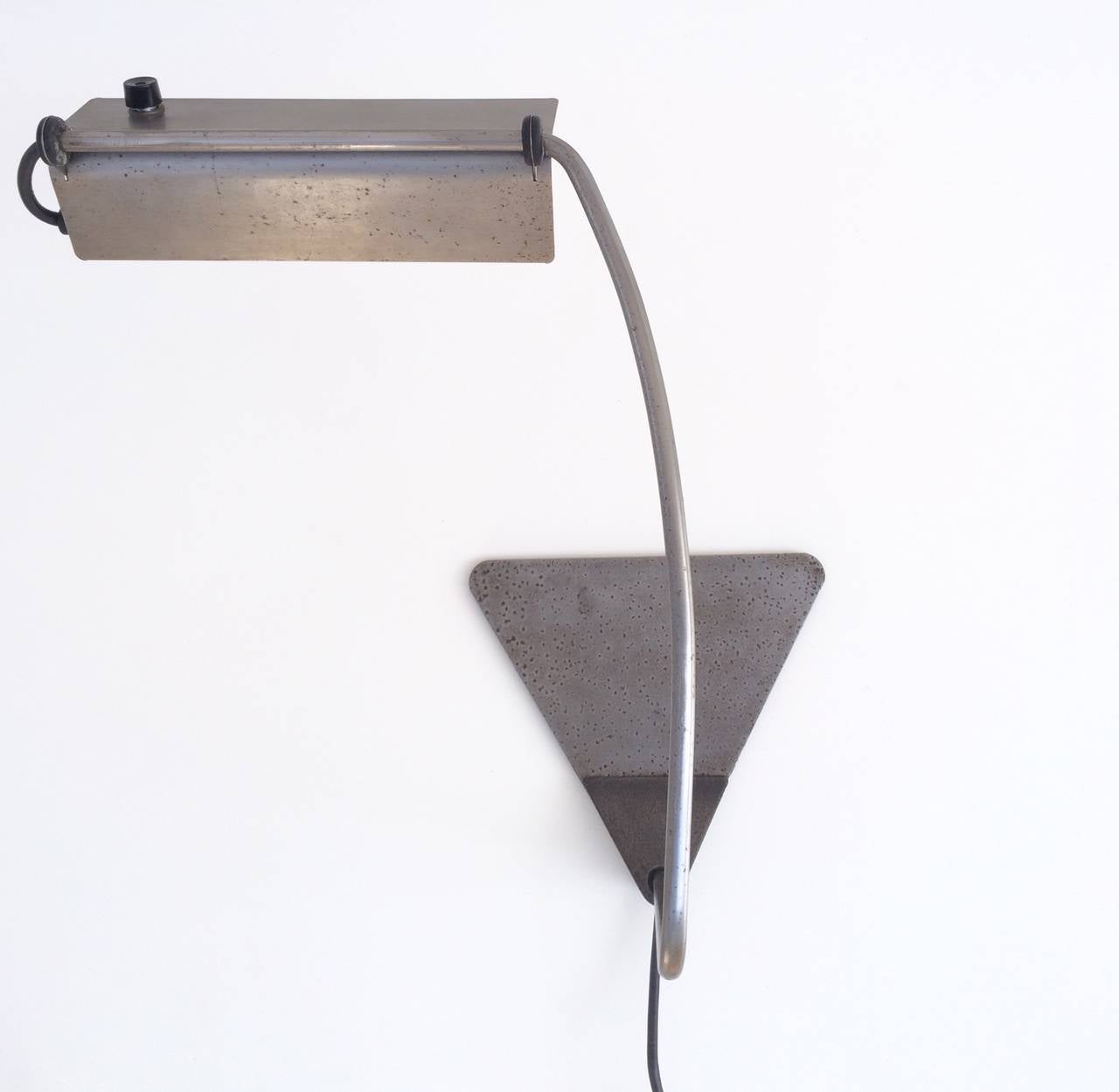 Ron Rezek Raw Steel Desk Lamp In Excellent Condition For Sale In Palm Springs, CA