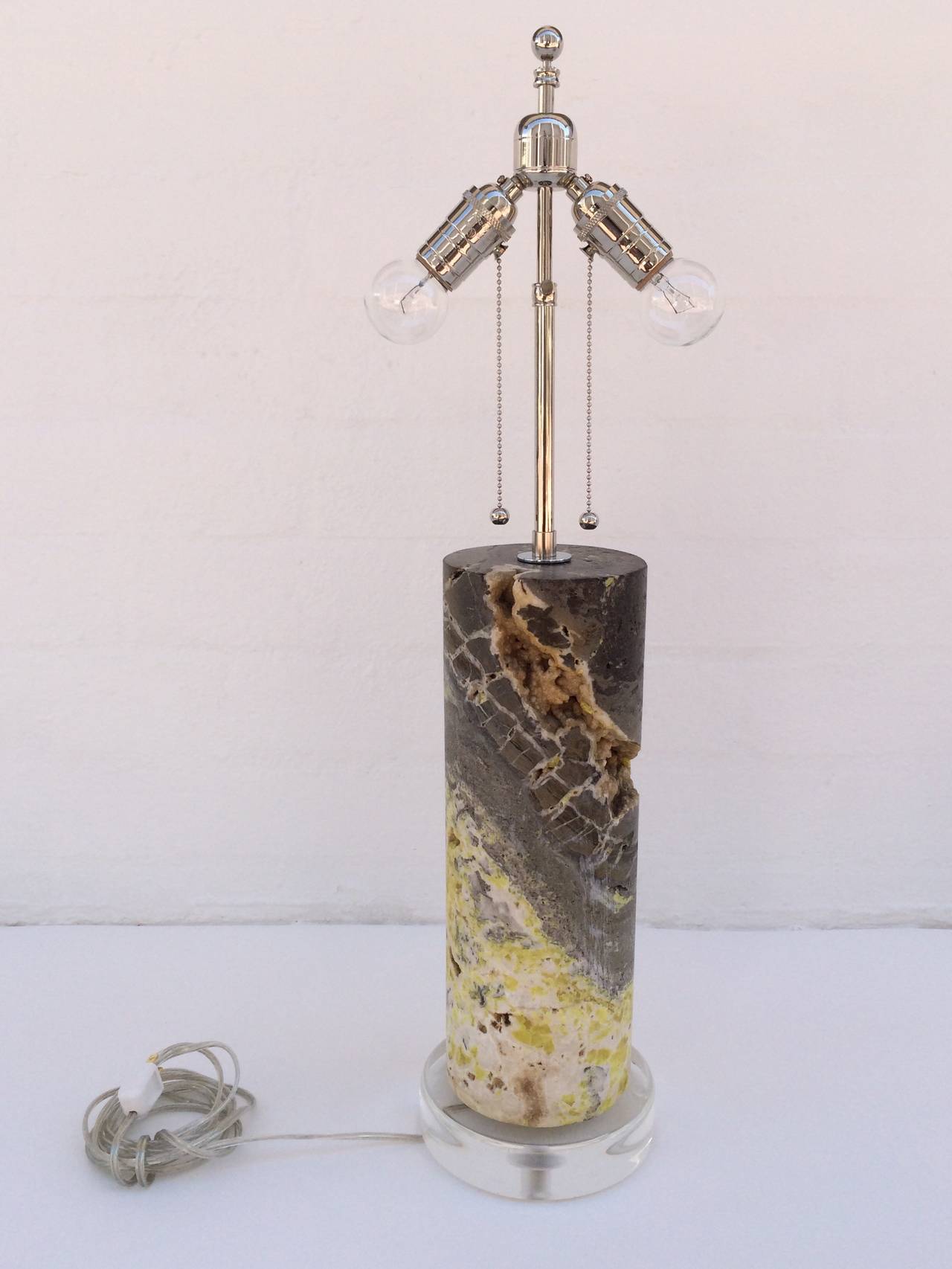 Late 20th Century Absolutely Stunning Agate Table Lamp with an Acrylic Base