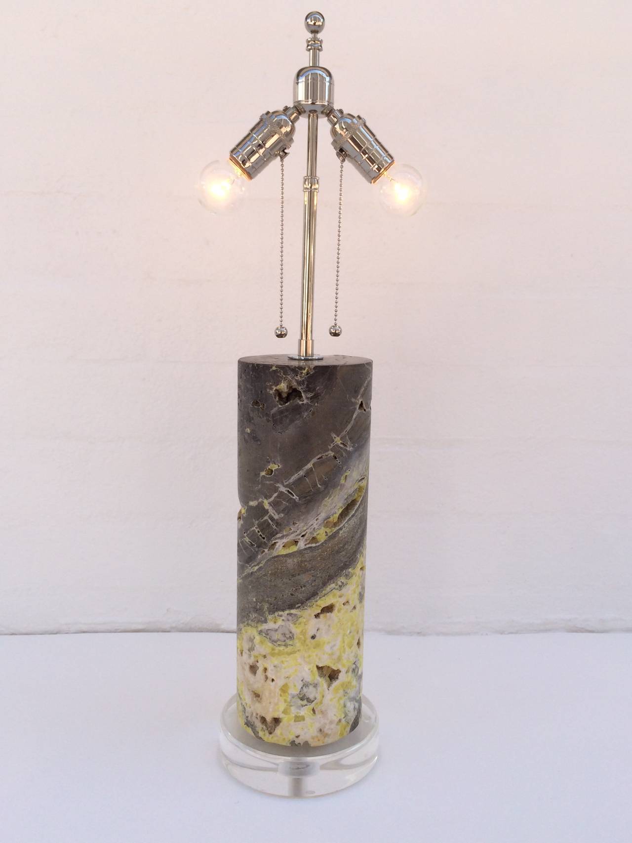 Unknown Absolutely Stunning Agate Table Lamp with an Acrylic Base