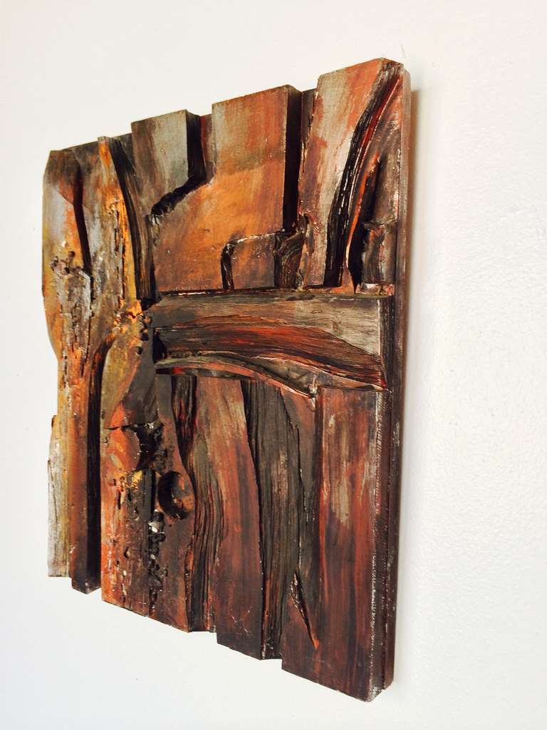 Unknown Wood Assemblage and Acrylic Wall Sculpture by Wayne Long