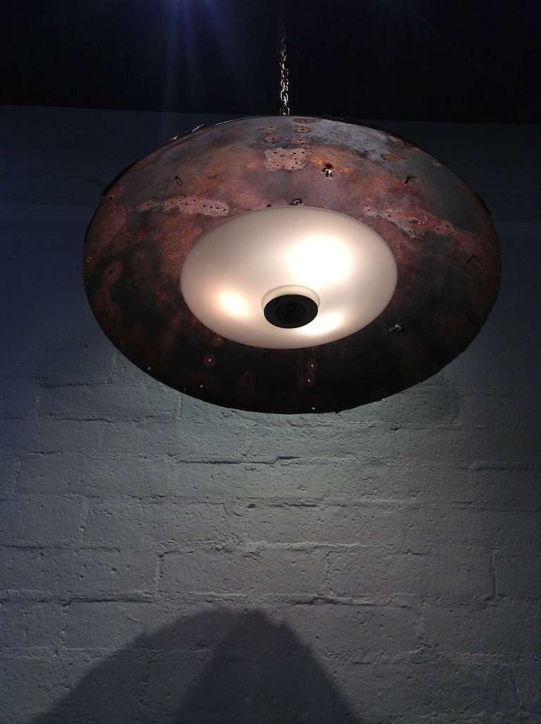 Brutalist Hanging Light in the style of Tom Greene 1