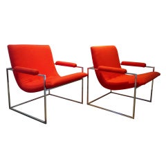 Rare Milo Baughman Arm Chairs.