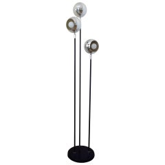 Retro Three Chrome Ball Floor Lamp by Raymor