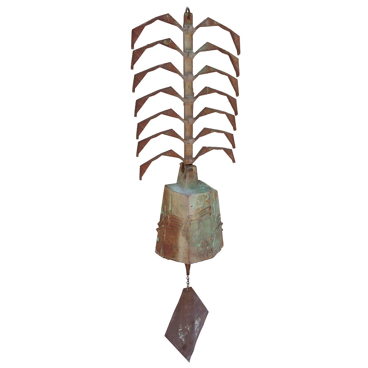 Large-Scale Sculptural Bronze Wind Bell Designed by Paolo Soleri