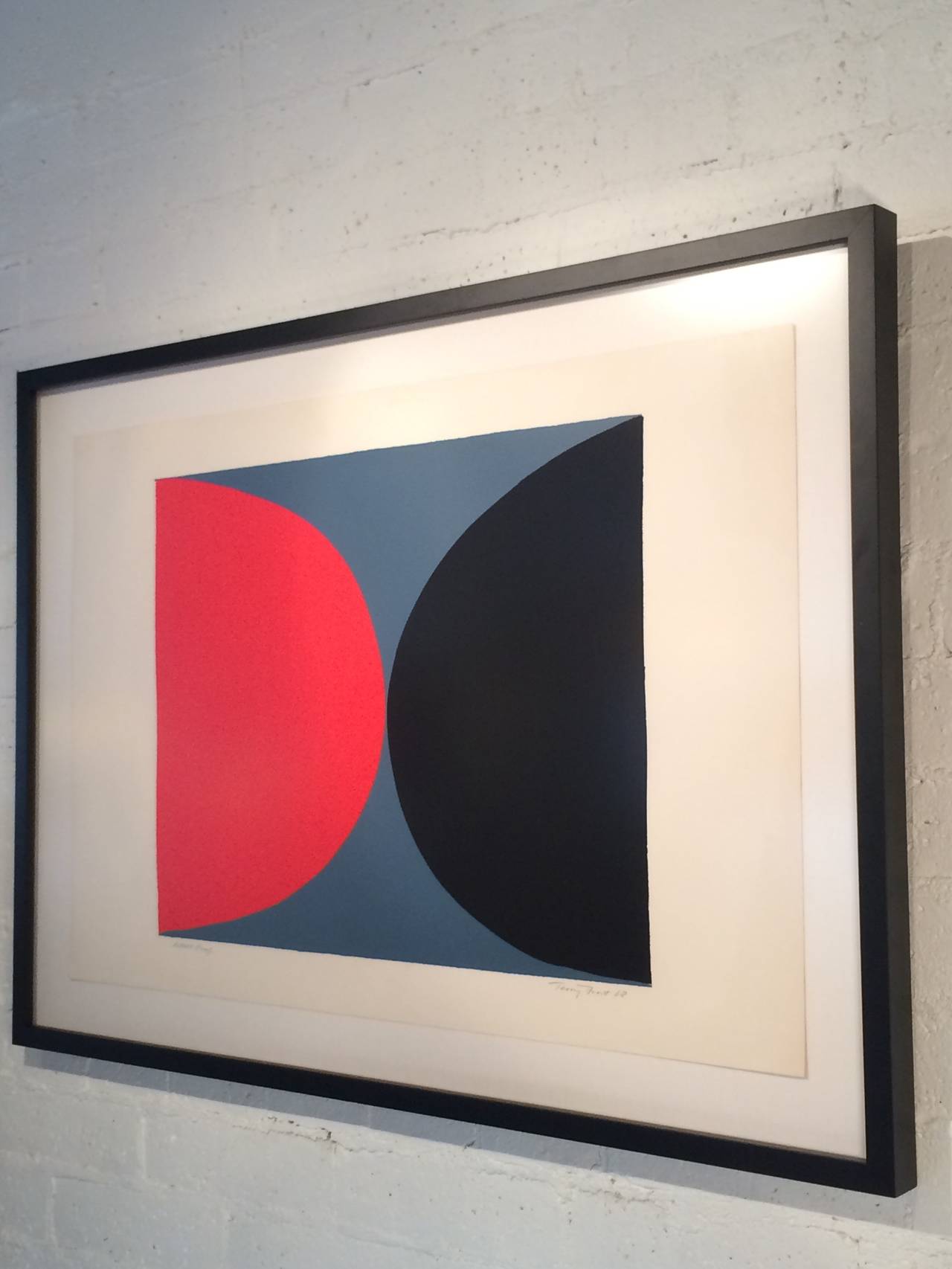 Abstract silkscreen by listed artist Sir Terry Frost (1915-2003)
signed and dated 1968.
Newly reframed in black lacquer and floated on a white linen background.