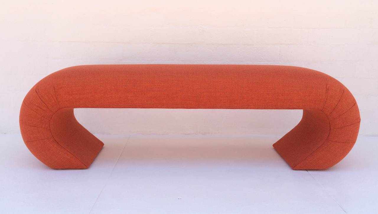 upholstered waterfall bench