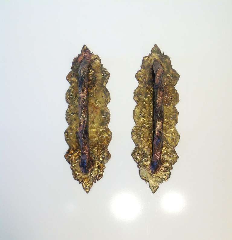 Large Scale Brutalist Door Pulls in the style of Tom Greene