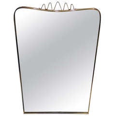 Brass Framed Wall Mirror Designed by Gio Ponti