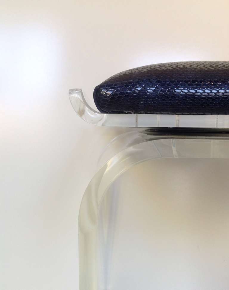 Acrylic Swivel Top Vanity Stool Designed by Charles Hollis Jones 4
