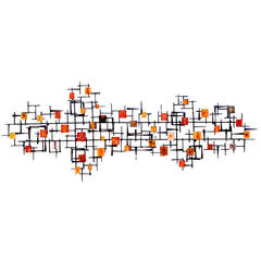 Nail and Enamel on Copper Wall Sculpture by Tim Mitchell