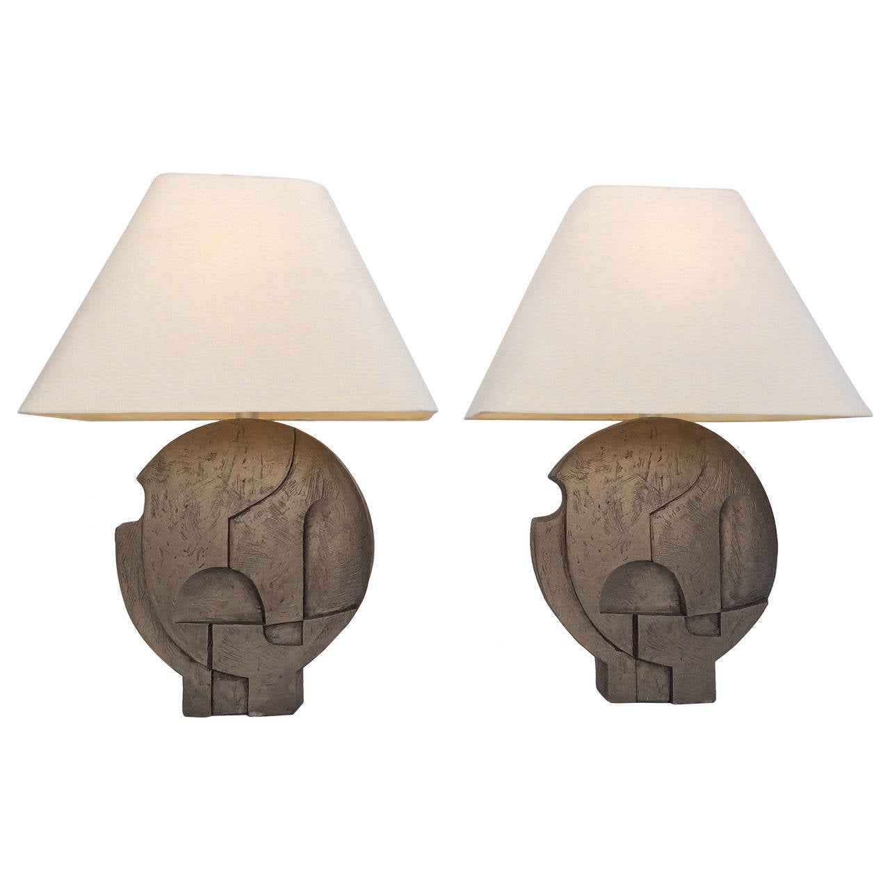 Pair of Sculptural Table Lamps at 1stDibs