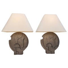 Pair of Sculptural Table Lamps