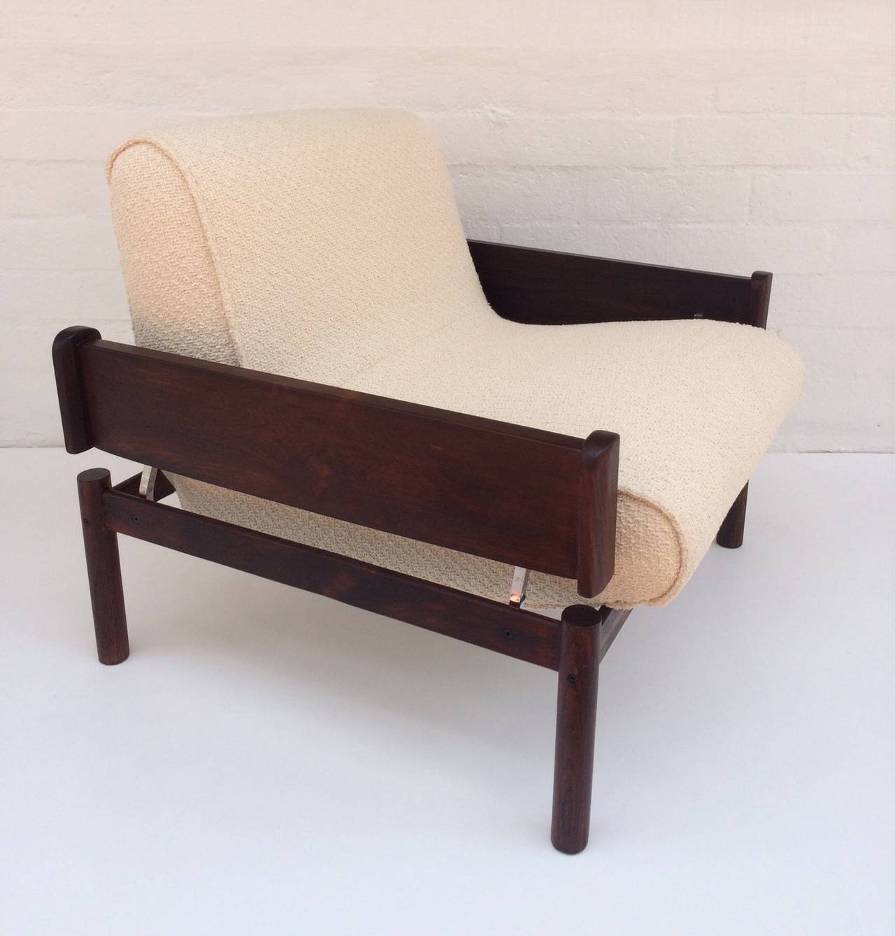 Brazilian Beautiful Rosewood Lounge Chair with Ottoman