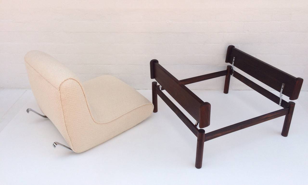 Mid-20th Century Beautiful Rosewood Lounge Chair with Ottoman