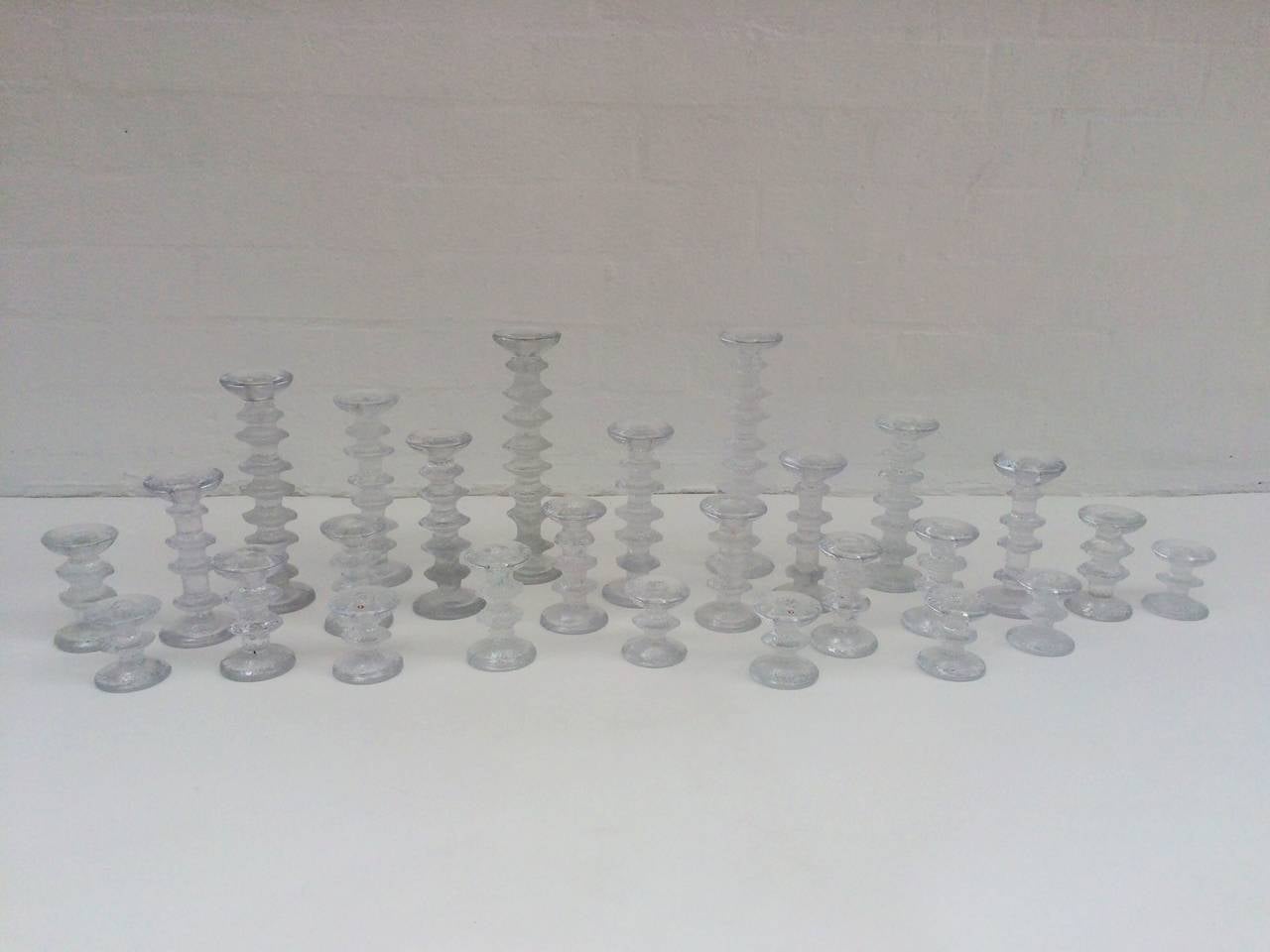 Mid-20th Century Collection of 33 Festivo Candleholders by Timo Sarpaneva for Iittala