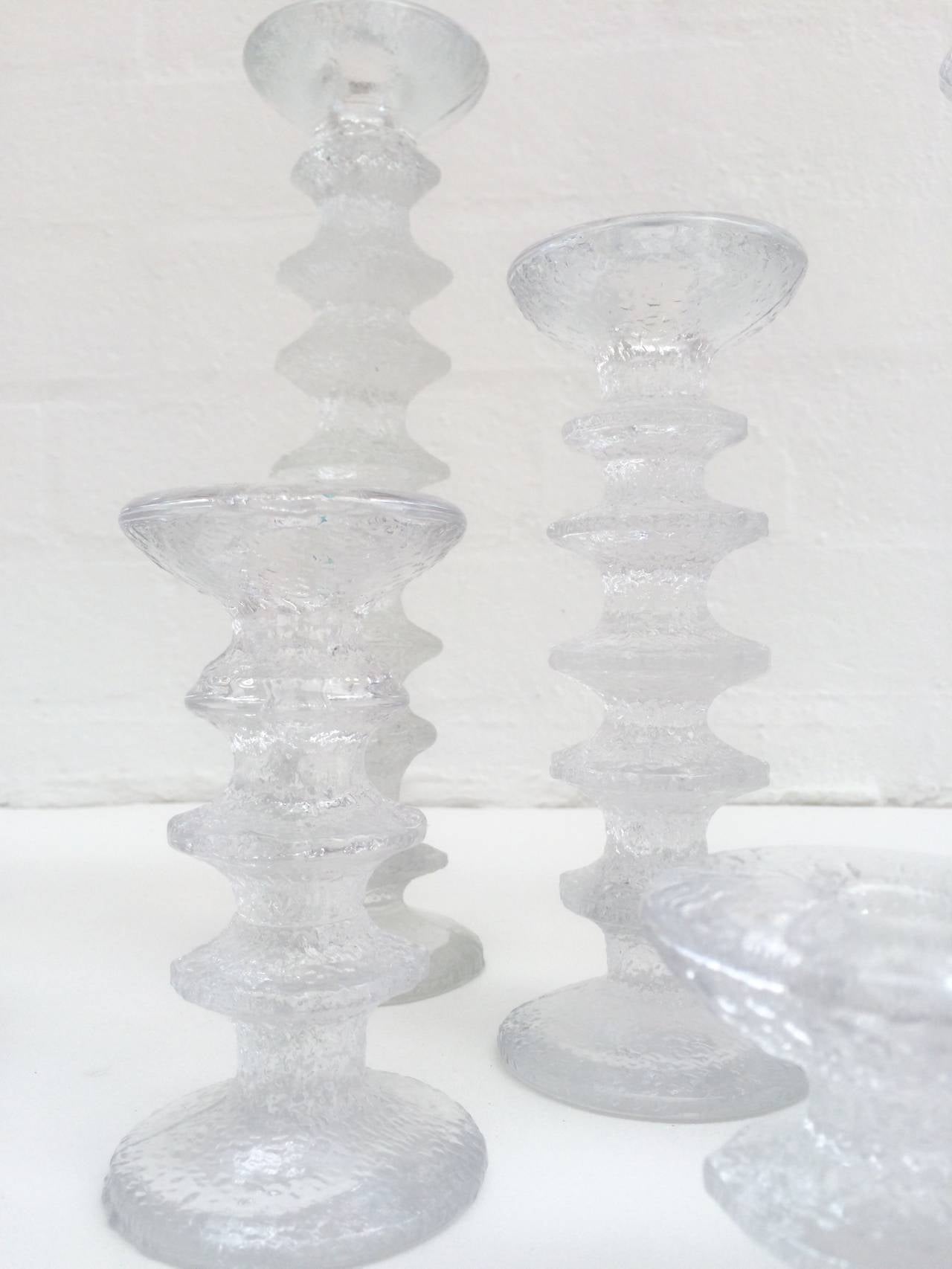 Glass Collection of 33 Festivo Candleholders by Timo Sarpaneva for Iittala