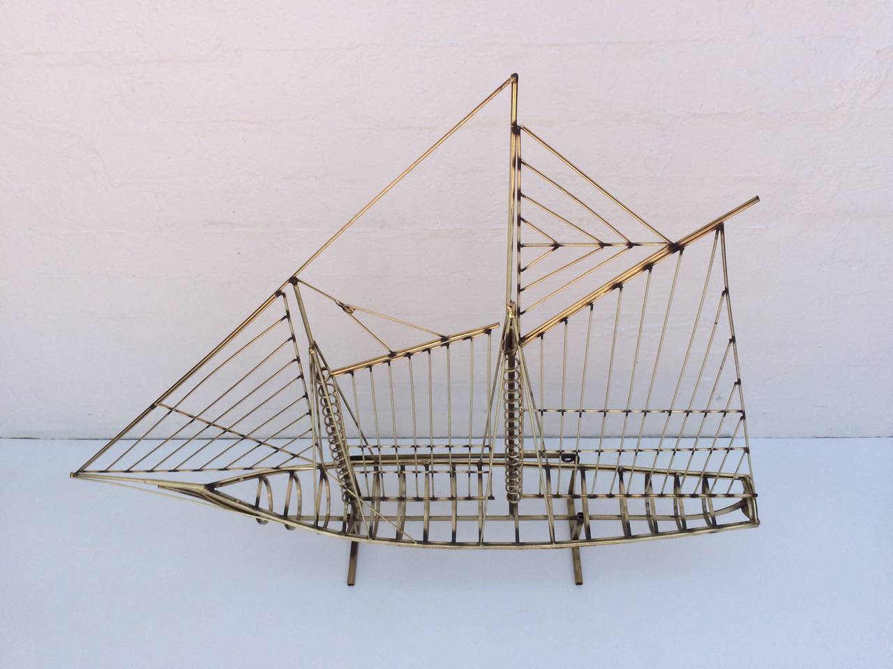 Large Brass Ship by Curtis Jere In Excellent Condition In Palm Springs, CA