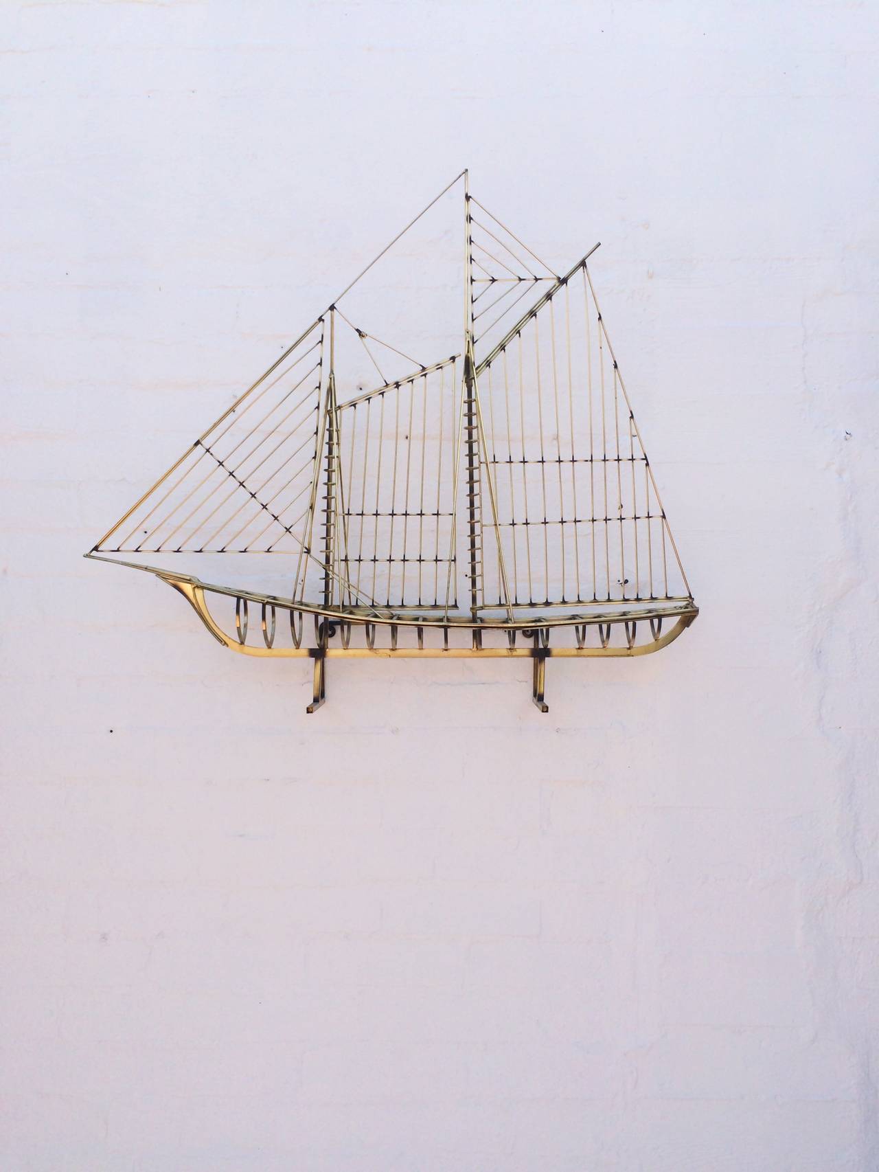 Large Brass Ship by Curtis Jere 1