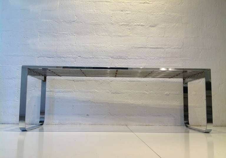 Late 20th Century Polished Chrome Bench designed by Milo Baughman