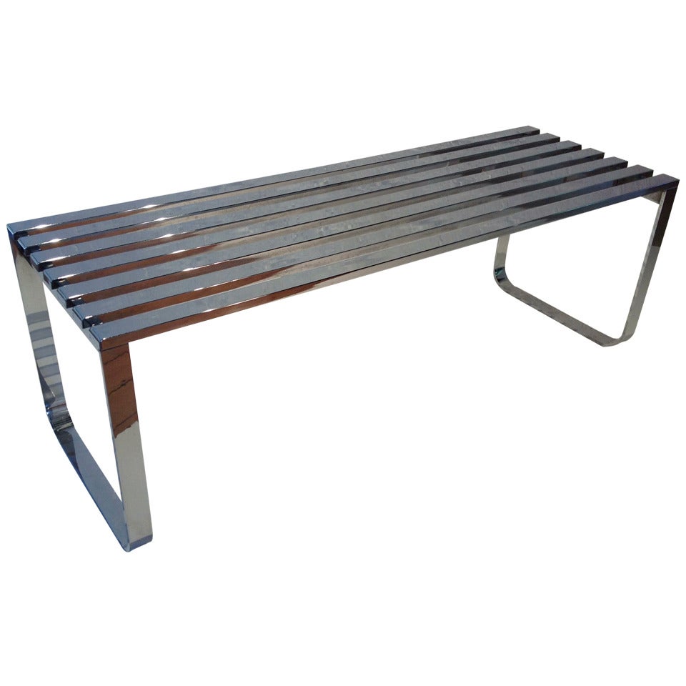 Polished Chrome Bench designed by Milo Baughman