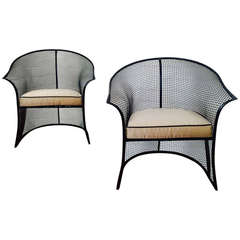 Gorgeous Pair of Mesh Woodard Patio Chairs