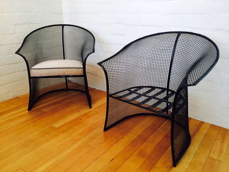 Gorgeous Pair of Mesh Woodard Patio Chairs 1