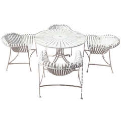 Sculptural Russell Woodard Patio Table and Chairs