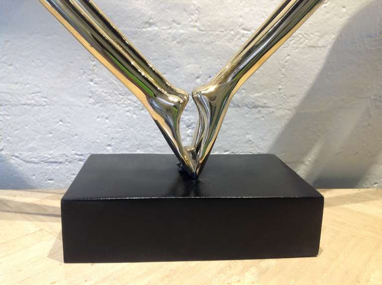 Late 20th Century Polished Brass Unity Sculpture by Jacques Duval-Brasseur