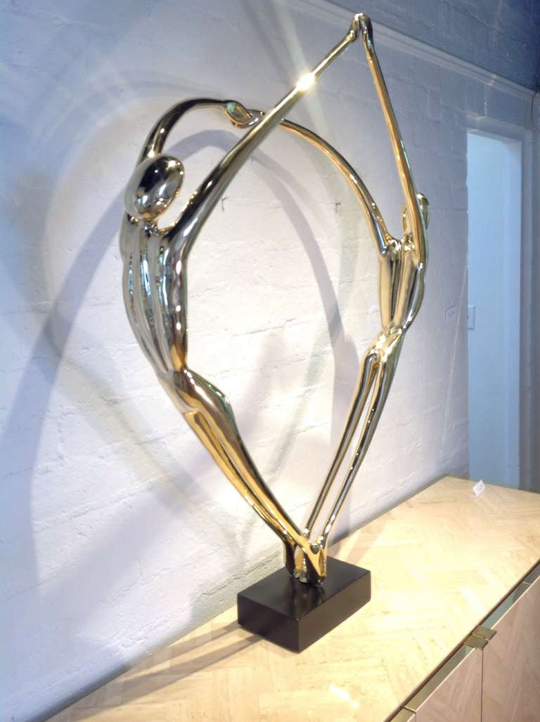 Polished Brass Unity Sculpture by Jacques Duval-Brasseur In Excellent Condition In Palm Springs, CA