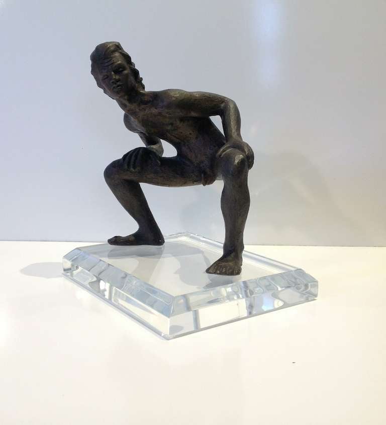 .A bronze  sculpture by Victor Salmones from the 1970s on a acrylic base.
Signed and numbered 6/10
 The sculptor Victor Salmones was born in Mexico City in 1937 to parents of Spanish ancestry. His father came to Mexico from Spain in the early