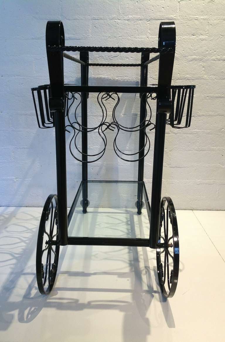 Wrought Iron Bar Cart at 1stDibs