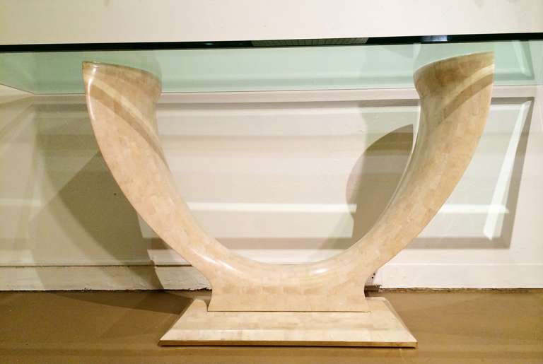Maitland-Smith Tessellated Fossil Stone Console 2