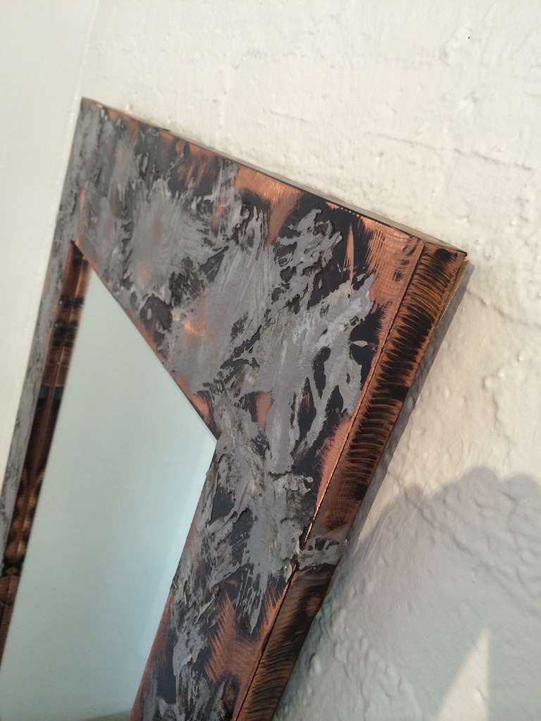 Copper and Aluminum Mirror by Autumn Guild In Excellent Condition In Palm Springs, CA